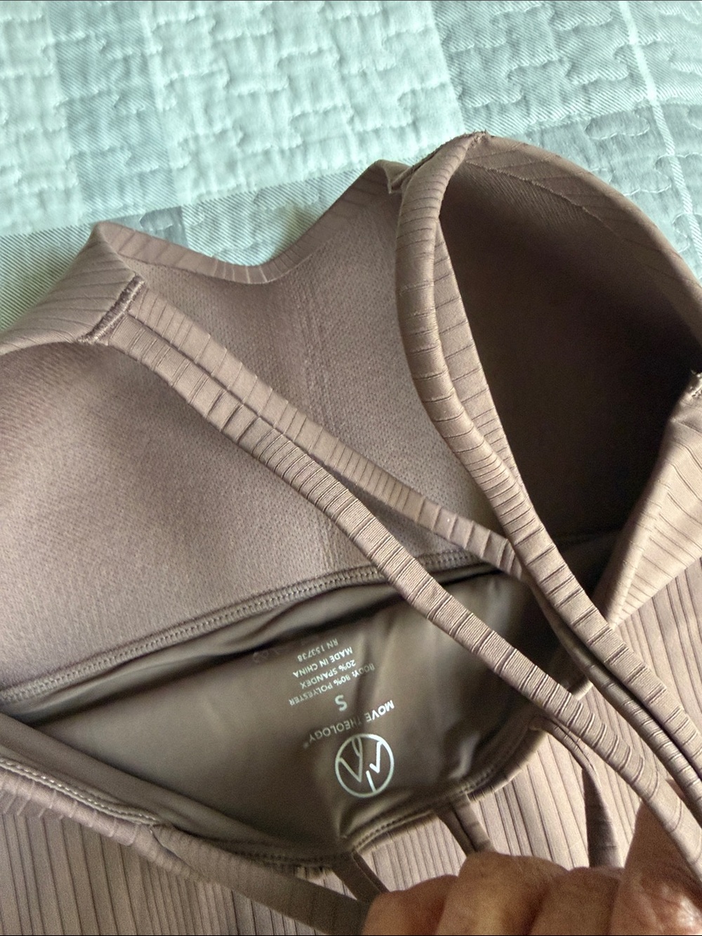 Women's Ribbed Strappy Tank Top - Brown - Picture 3 of 7